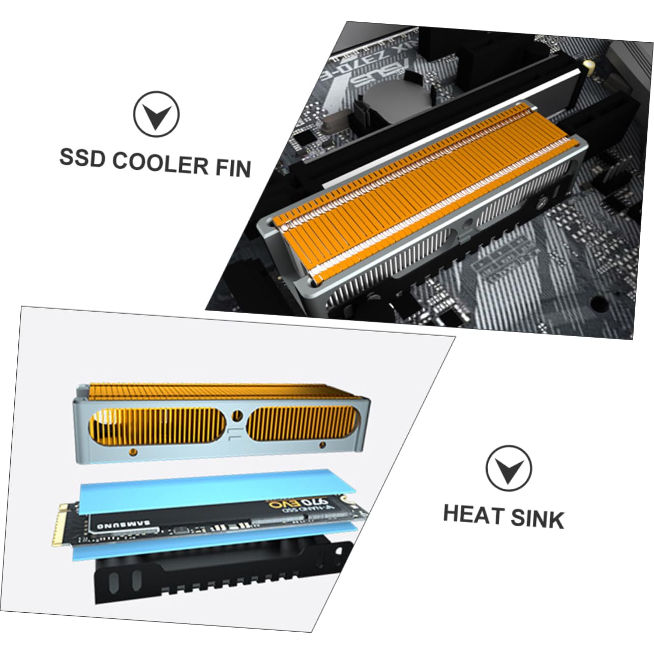 Tofficu 2 Pezzi Dissipatore Calore Per SSD Dissipatore Calore Per Computer Aletta Raffreddamento Dissipatore Calore Per A Stato In Metallo Per