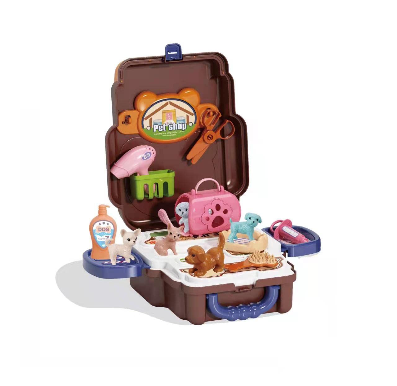 Toypro Unisex Kids Multicolor Vet Toy Pet Care Kit Role Play Set| Pet Grooming Toy Set| Educational Toys With Storage Case| Kids Gift For 3+ Years Old.