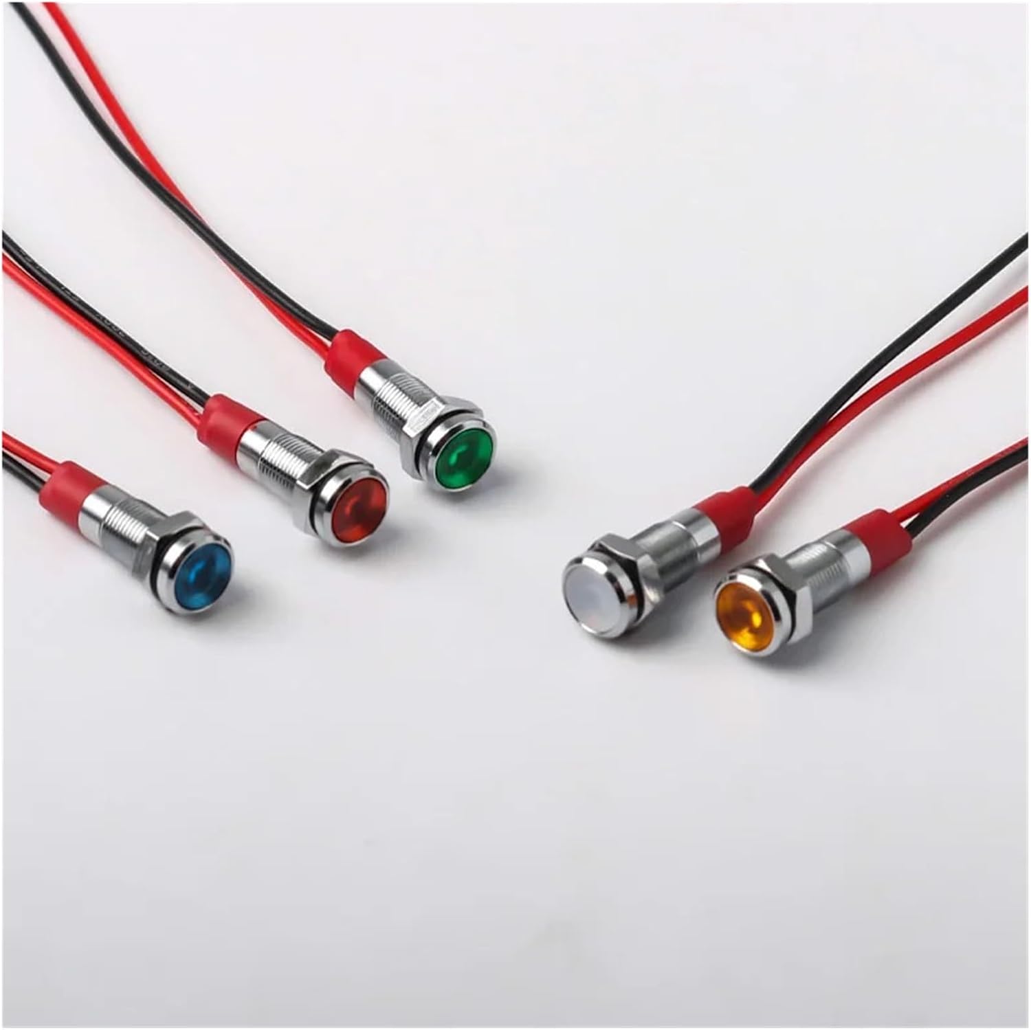 Status Light 6mm Metal LED Warning Indicator Light IP65 Waterproof Signal 3V 5V 12V 220V with Red and Blue Highlighted for Industrial(Blue,100PCS,3-6V)