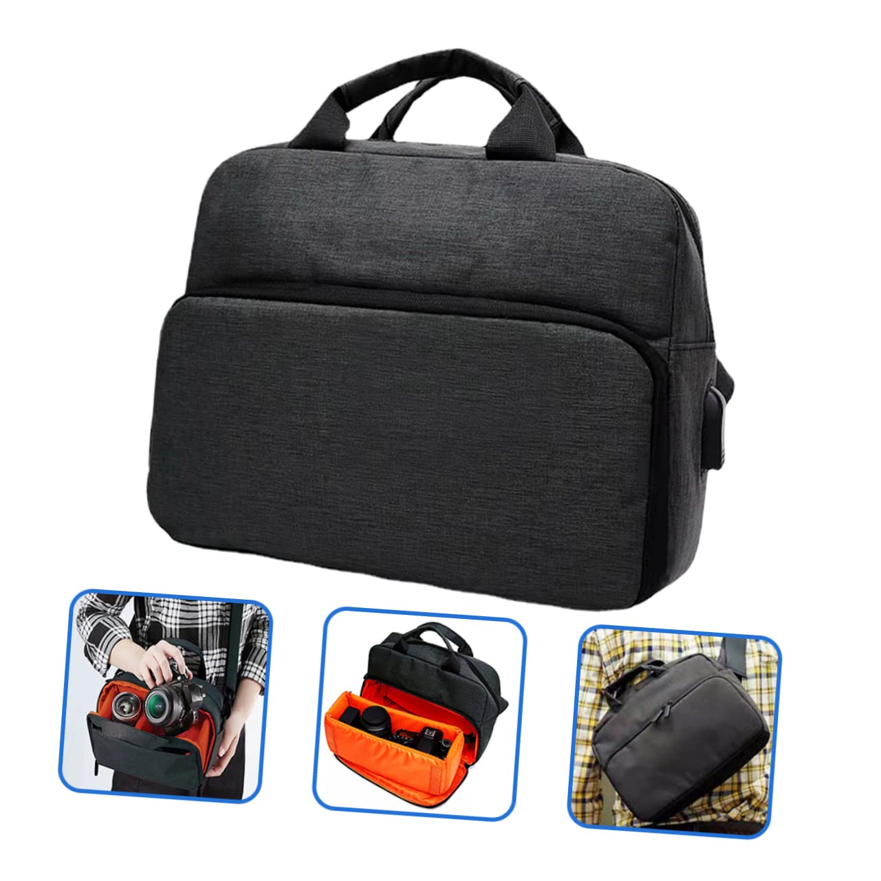 DOITOOL Borsa per Reflex Tracolla Regolabile, Tessuto Oxford Resistente e Scomparto Intermedio, per Attività All'aperto e Campeggio