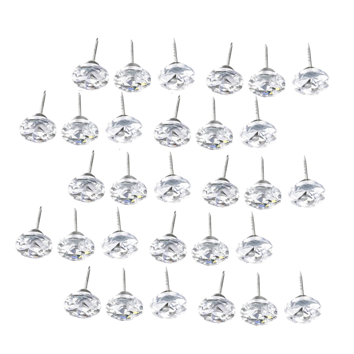 Holibanna 30Pcs Decorative Sofa Pins Glass Upholstery Tacks for Furniture Wall Decor Buttons Lightweight and High Hardness for Crafts and Couch Replacement