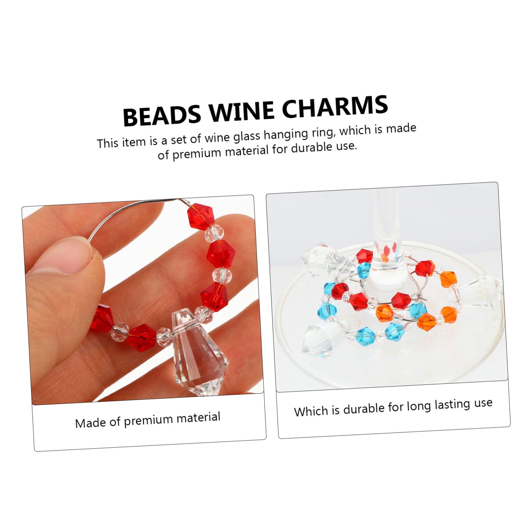 PRETYZOOM 18stücke Weinglas Charms Mit Diamant-design Bunte Beads Zur Identifikation Von Gläsern Für Partys Hochzeiten Und Feiern Praktische Weinglasmarkierer Gemischten Farben