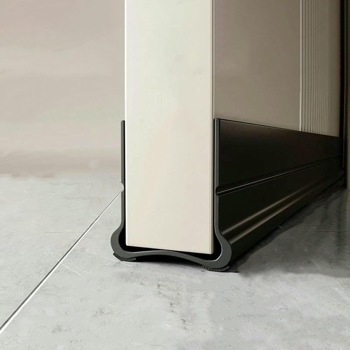Flexible Door Bottom Sealing Strip Door Gap Soundproofing Wind and Dust Proof Weather Strip Under Door Draft Stopper Tape-Upgraded Black