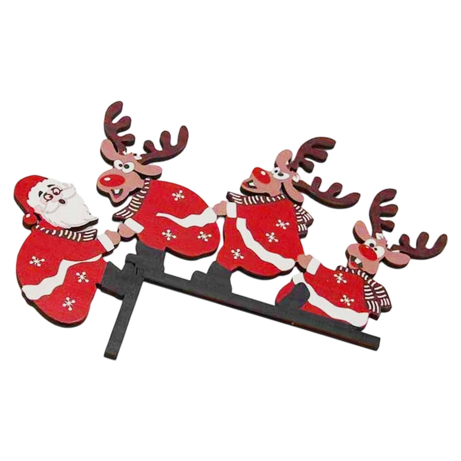 Christmas Wood Wall Decors Santa Reindeers Carved Door Hangings Natural Timbers Holiday Ornament Suitable for Indoor Parties Family Gatherings Christmas Door Decors Santa Reindeers Wood Ornament