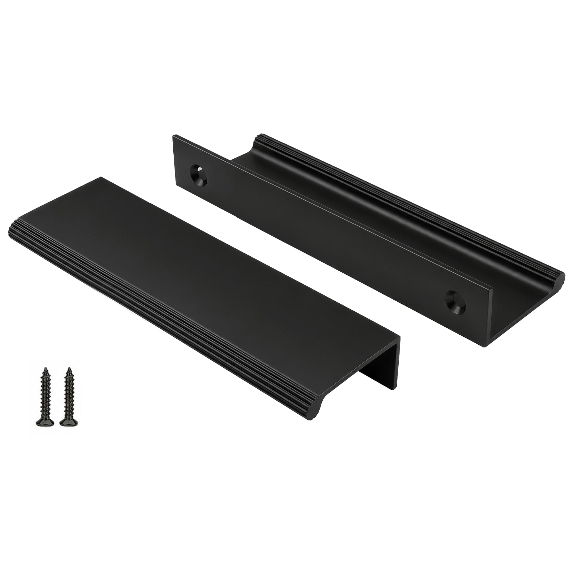 Peaha 10 Pack 3-3/4" Black Cabinet Handles Finger Pulls for Cabinets