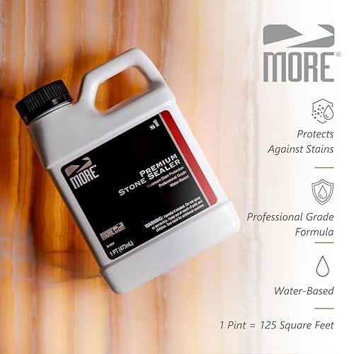 Miniatura 4 de Sellador de piedra premium MORE - Fórmula a base de agua - Protección para superficies de piedra natural y azulejos Pint  16 oz.