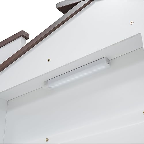 Miniatura 62 de Moderna plataforma de tamaño matrimonial con cabecera de almacenamiento y barandilla de seguridad para niños, plataforma de madera funcional con luz