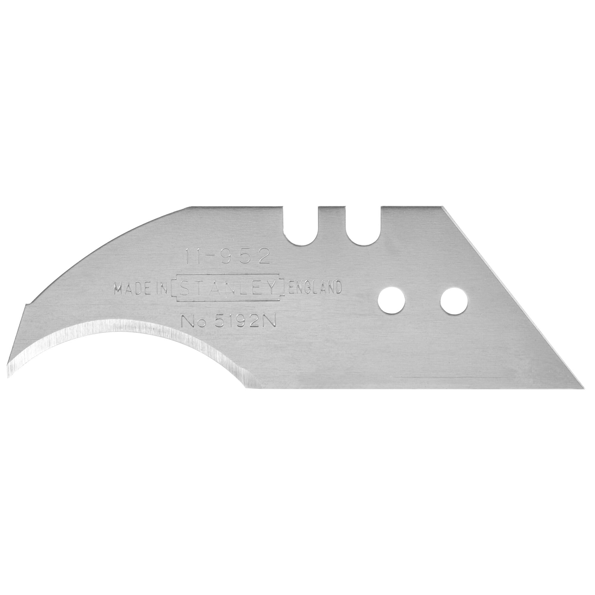 Stanley Konkavklingen 5192 (spezielle Form für präzisees Schneiden bei Schablonen, für Lederarbeiten, 60mm Klingenlänge, 100 Stück in einer Box) 0-11-952, 1-11-952, Silber