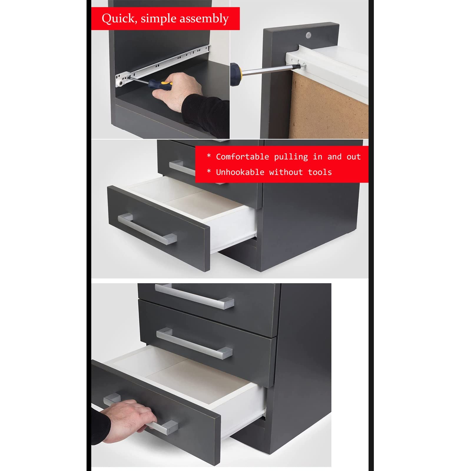 Amazon.co.jp: 引き出しレール 30cm 40cm 50cm、引き出し式スライド