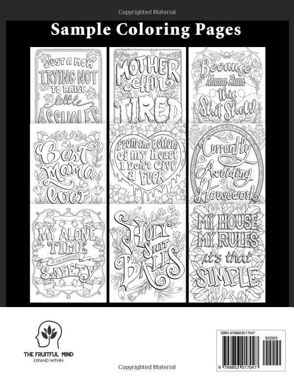 Miniatura 2 de Swear Word Coloring Book for Moms Motivational Quotes and Doodle Therapy for Stressed Out Moms Who Deserve a Break (and a Glass of Wine!)