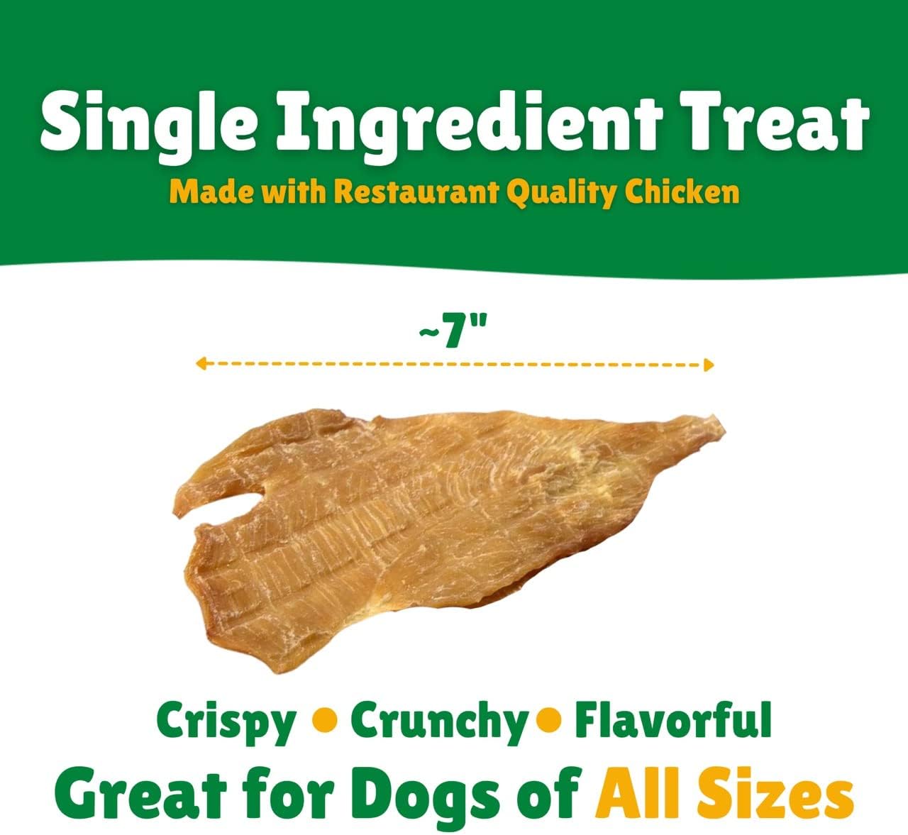 Lucky Premium Treats Chicken Jerky Fillets – Chicken Jerky Dog Treats Made with Sliced Lean Dehydrated Chicken Breast (13 oz)