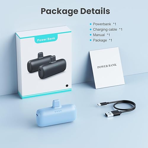 Miniatura 7 de Cargador portátil pequeño para iPhone de 5200 mAh, cargador de batería compacto PD de carga rápida, mini cargador de teléfono inalámbrico compatible