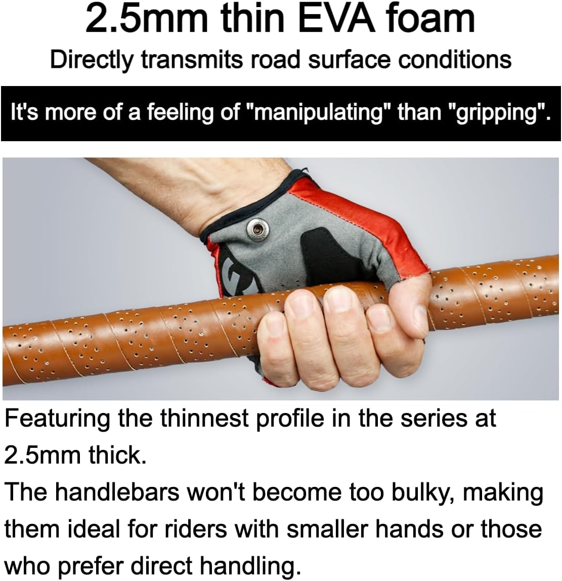 GORIX Bike Bar Tape Handlebar Grip Wrap EVA 2.5mm Thin Carbon Tone Road Mountain Bicycle Cycling