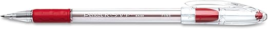 Pentel BK90B R.S.V.P. Stick Ballpoint Pen.7mm, Trans Barrel, Red Ink, Dozen