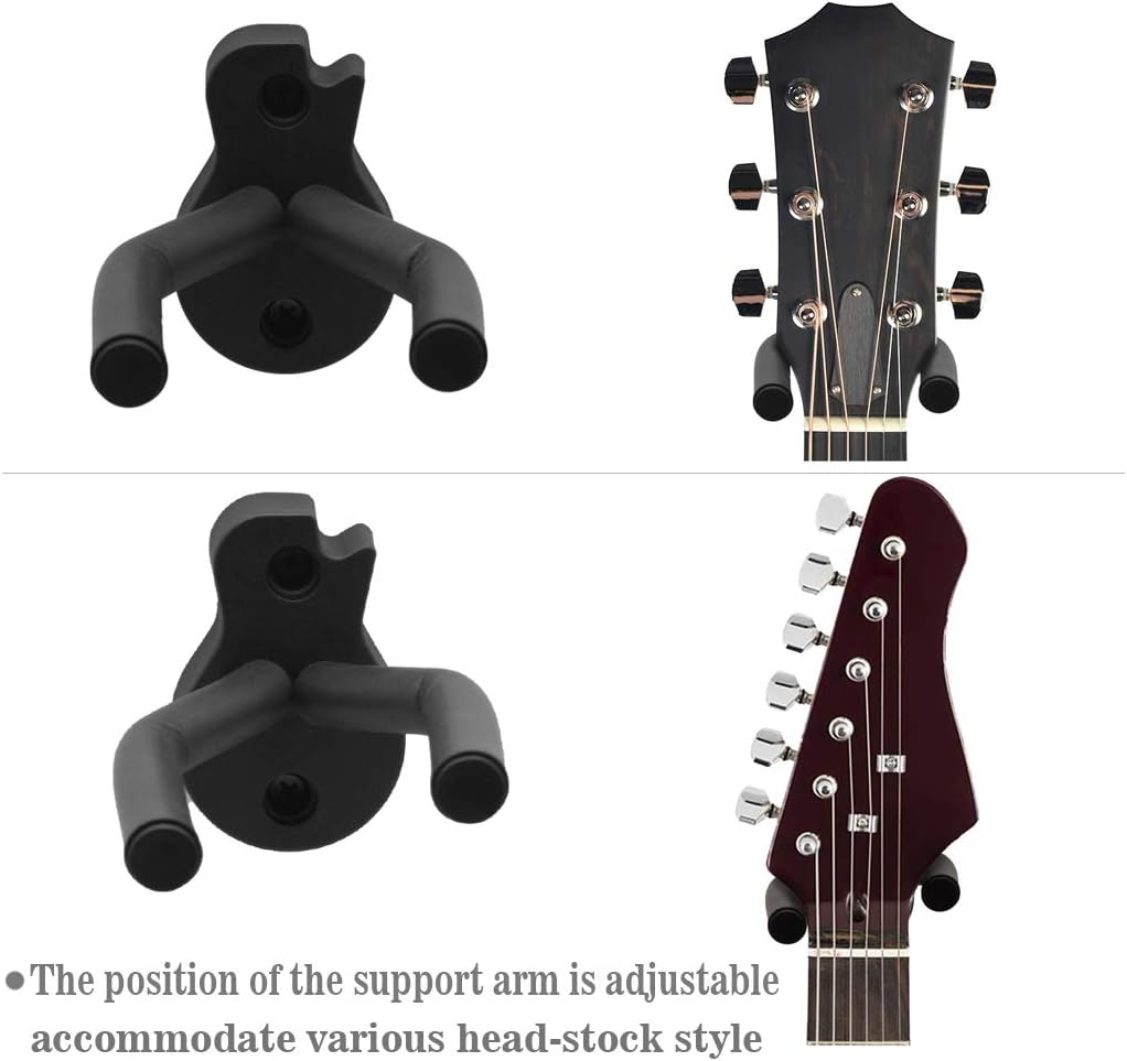 Guitar Wall Hanger Guitar Wall Mount Width Adjustable hook Black Guitar Holder for Acoustic Electric Guitar Bass Ukulele Mandolin