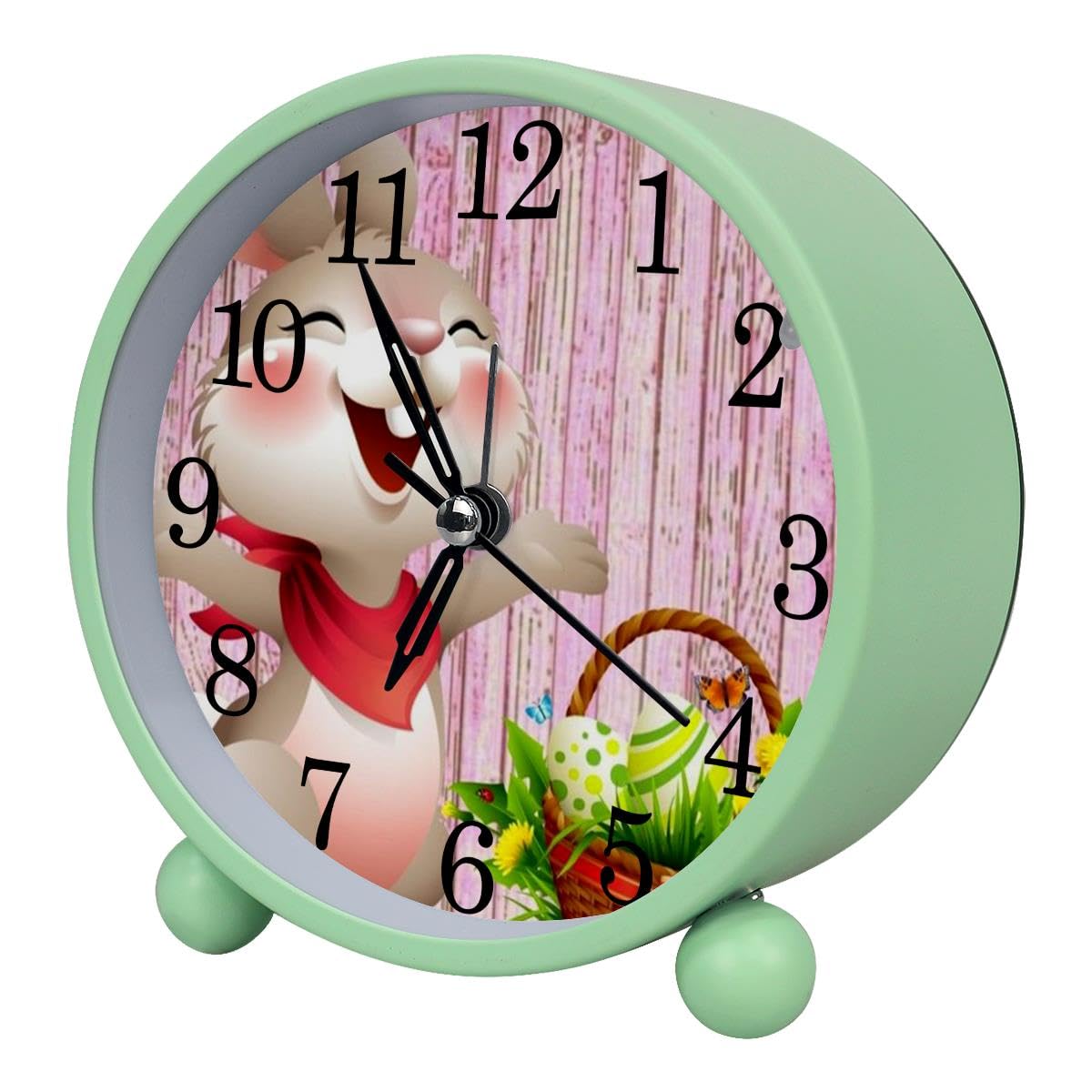Luoweisi Alarm Clock Easter Bunny, Silent Non-Ticking with Night Light