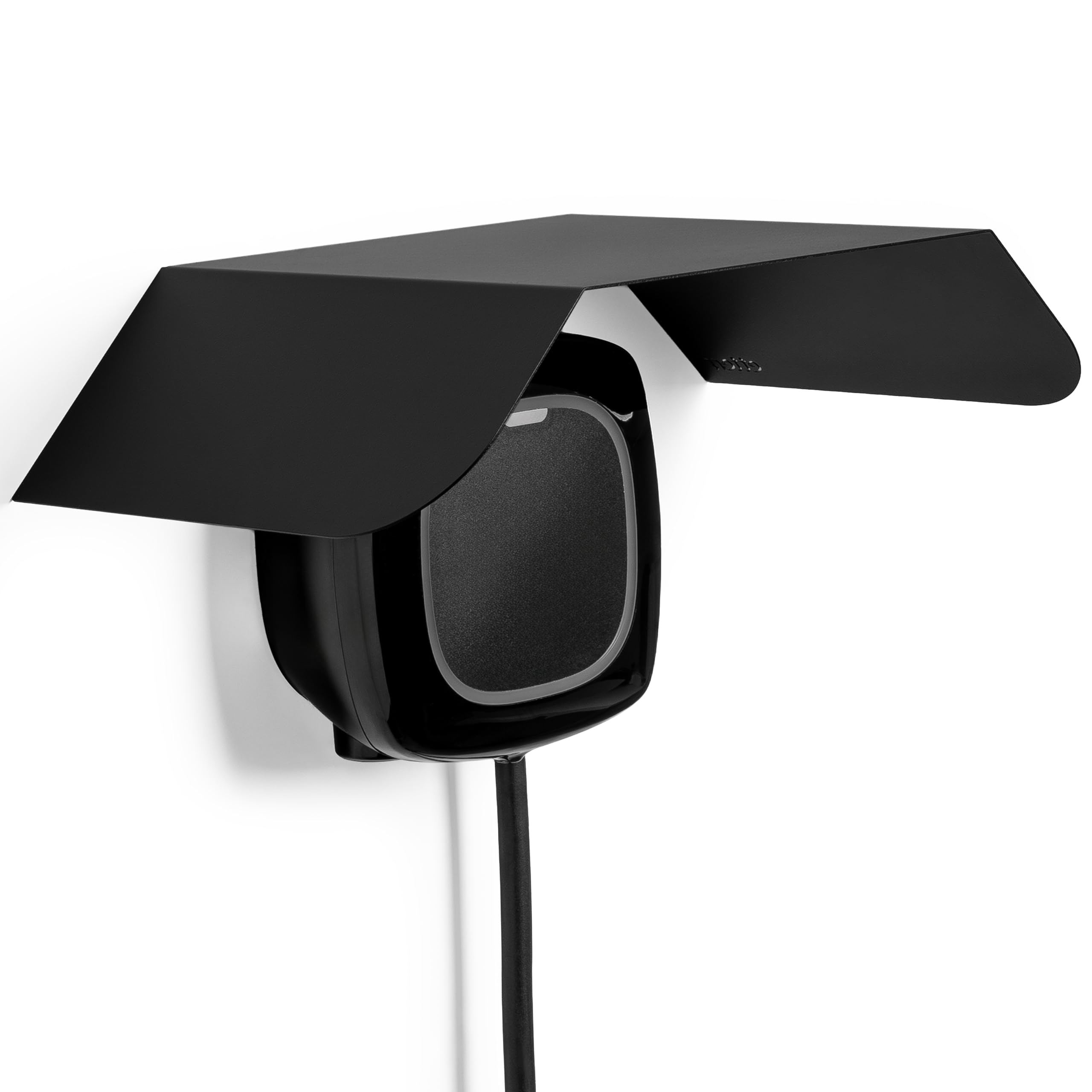 Toit métallique pour chargeur de voiture électrique | Visière/auvent anti-pluie pour point de charge EV extérieur | Toit protecteur contre la pluie Wallbox (Toit, Noir)