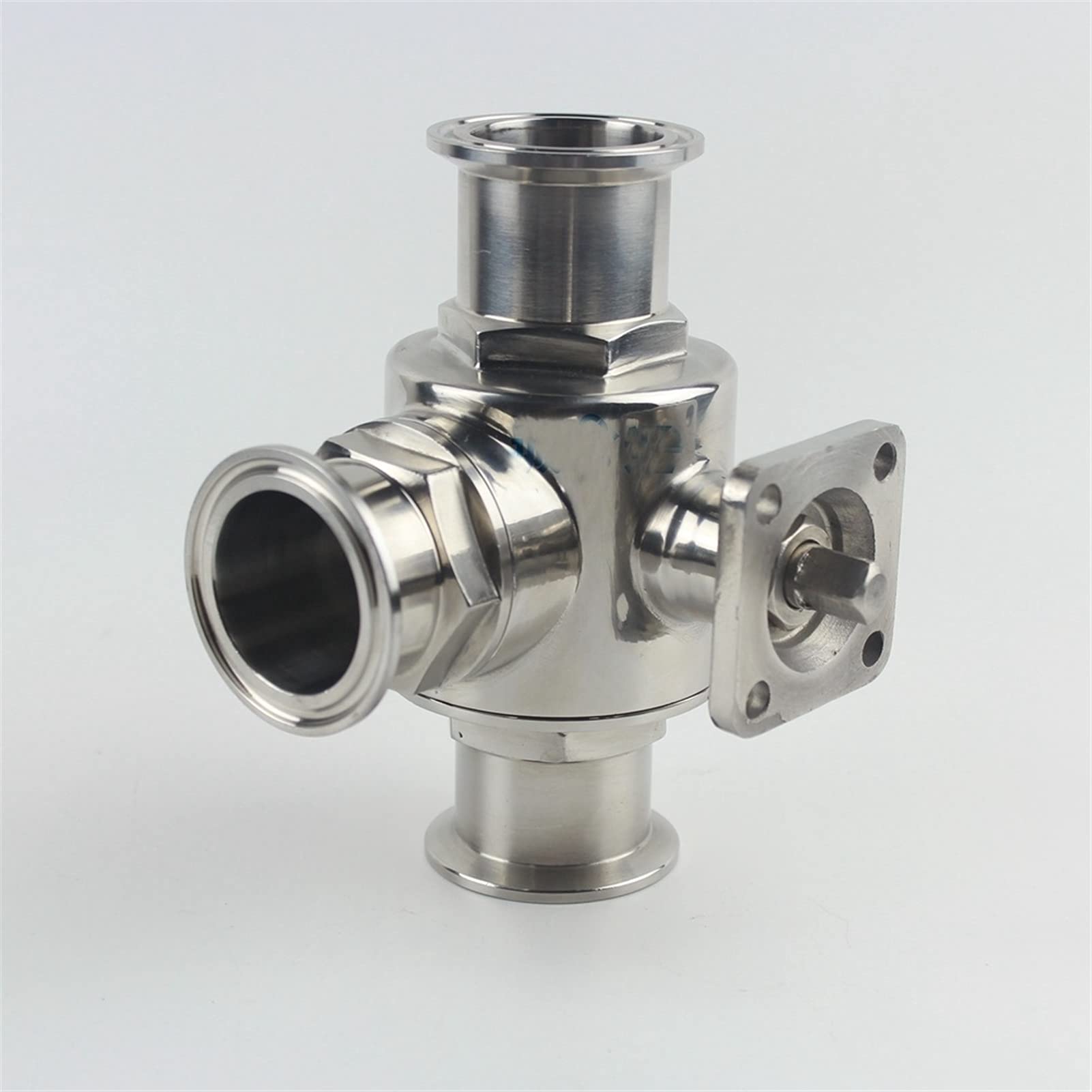 Robinet à boisseau sphérique Tri-Clamp pour modifier la direction des fluides en inox 304