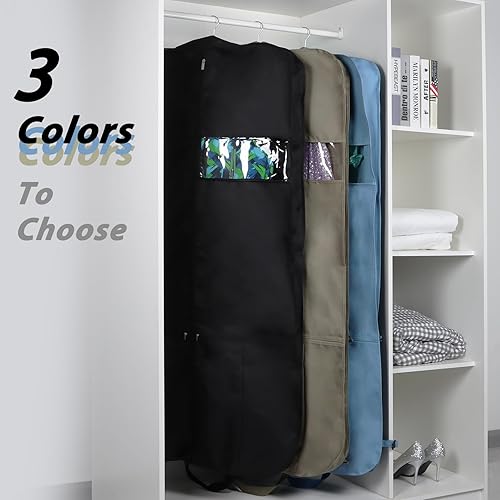 Vista 18 de KEEGH Bolsas de traje de 40 pulgadas para almacenamiento en armario (juego de 10) bolsas de ropa para colgar ropa, bolsas de traje para trajes