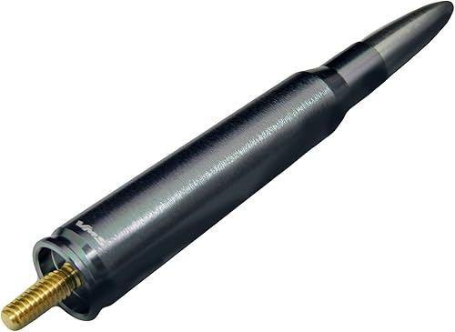 VMS Racing Antena de bala con punta de pistola calibre 50 Cal en aluminio Billet de calibre pesado compatible con Dodge Ram 1500 2500 3500 09-19