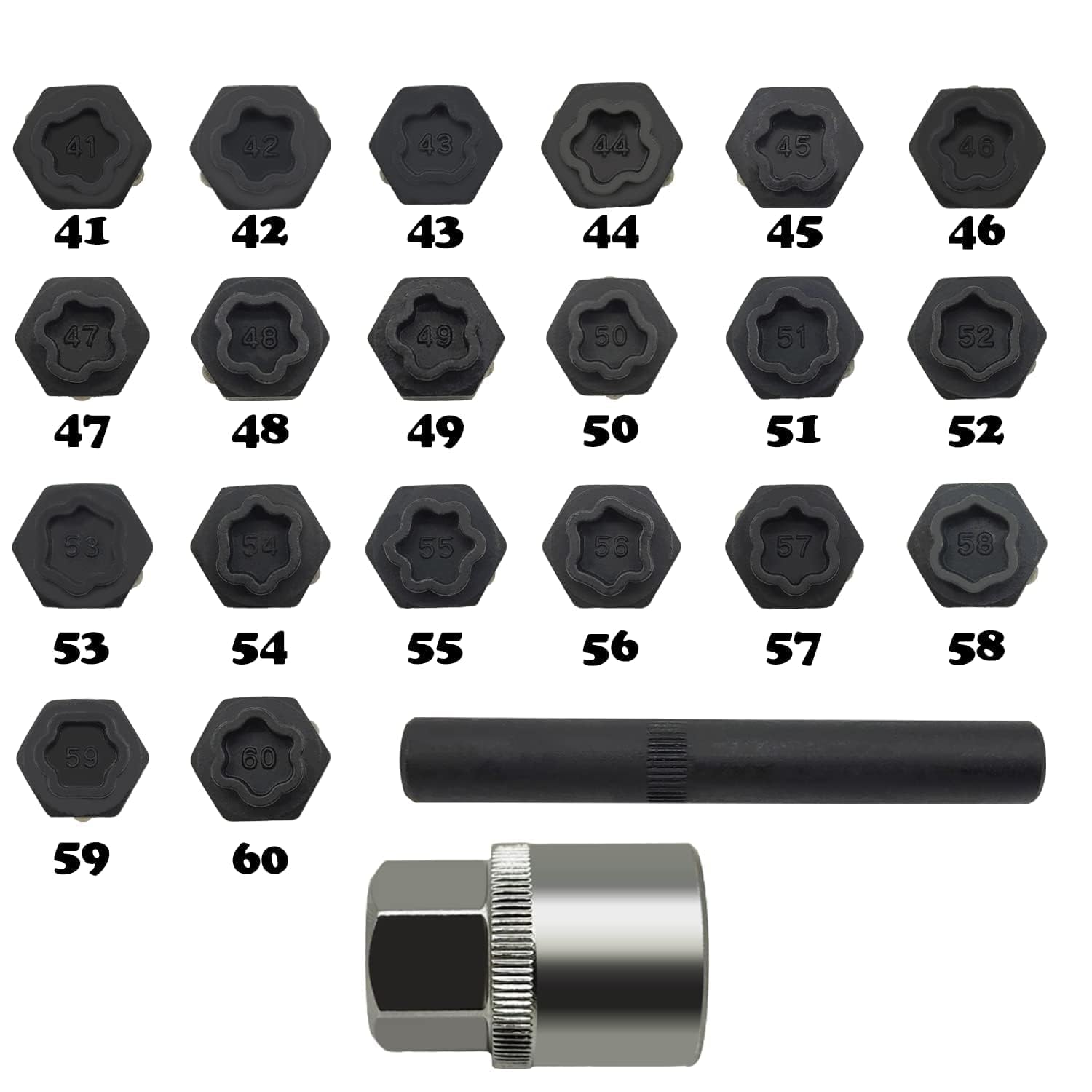 22pcs wheel locking nut key kit compatible with bmw series, wheel lock nut socket adapter set, anti-theft lug removal tool, anti-theft screw remover repair tool 22pc socket set
