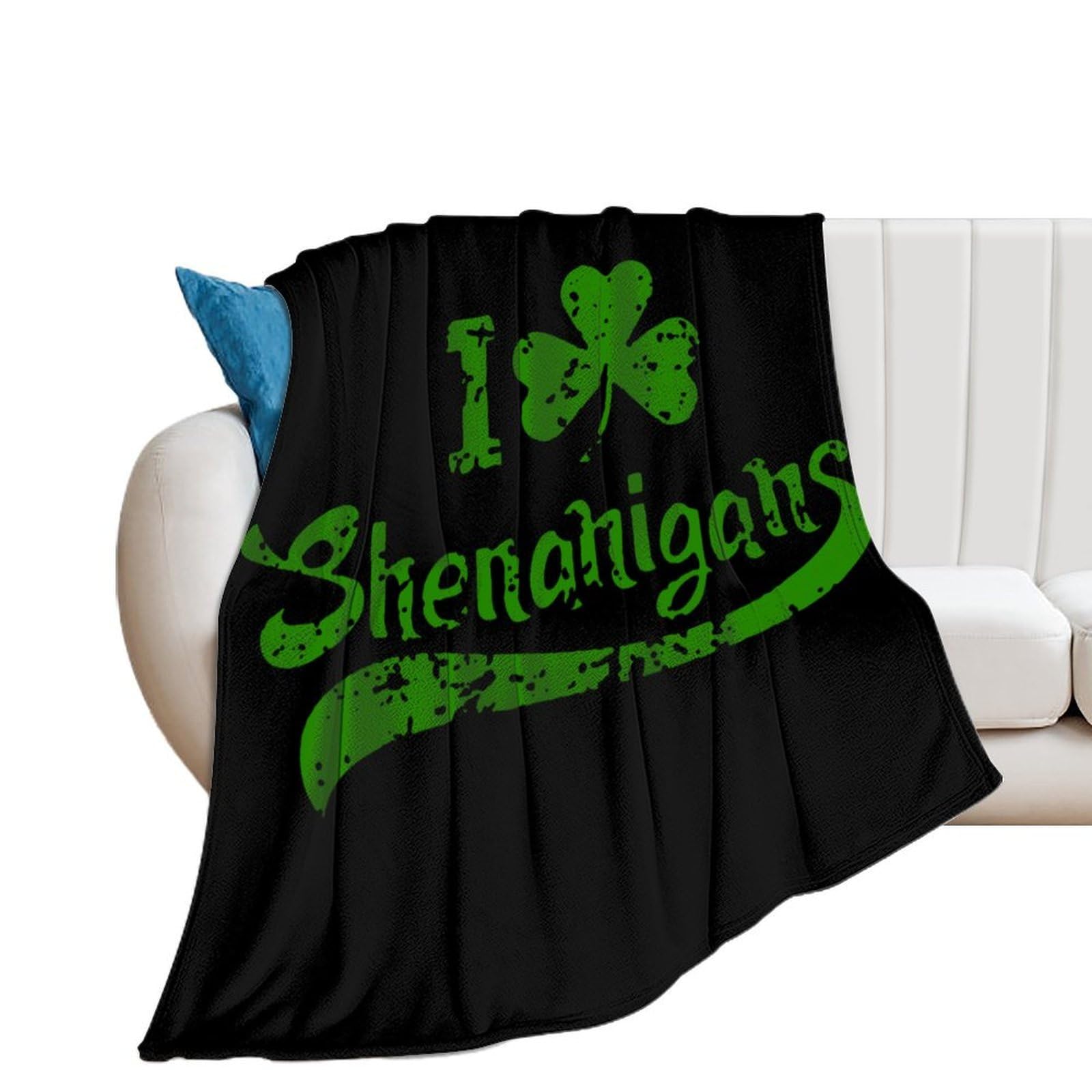 NCLQVJXZKHW I Shamrock Shenanigans Flannel Blanket Soft Throw Blankets Bed Couch Sofa Travel