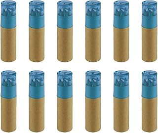 WPRO 12 lápices de colores para niños, 6 unidades, azul Tilly, regalo de cumpleaños, obsequios, escuela, madera, lata y sacapuntas, producto publicitario