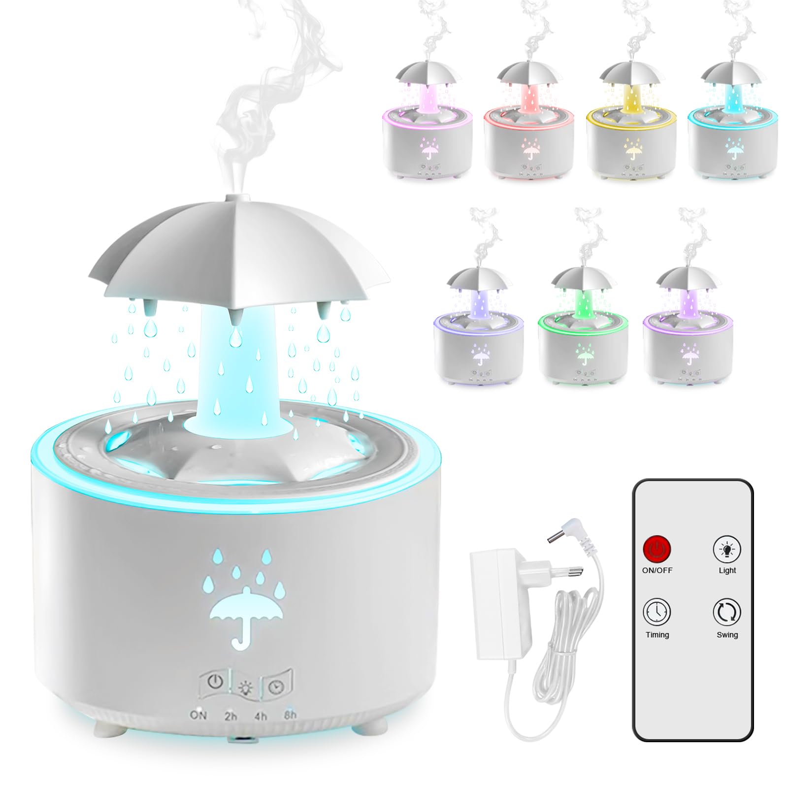 Humidificateur parapluie rotatif pour une nuit sereine en chambre d'enfant