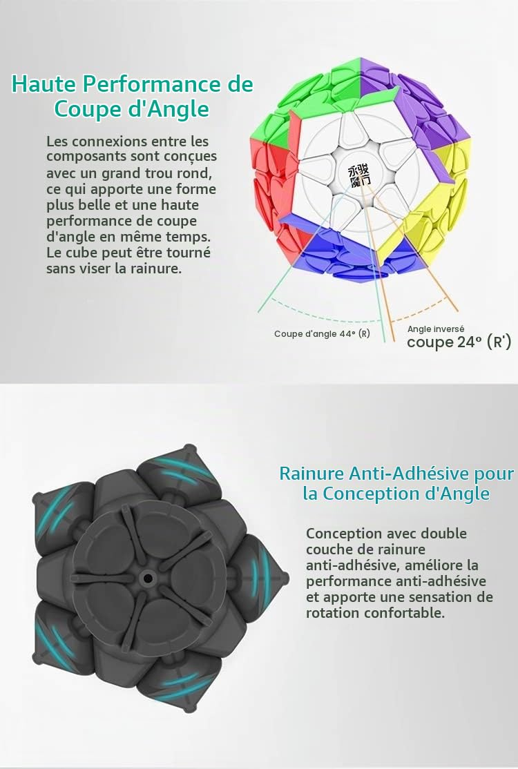 Megaminx Speed ​​Cube, YJ YuHu V2 M Dodécaèdre Cube Magique Puzzle
