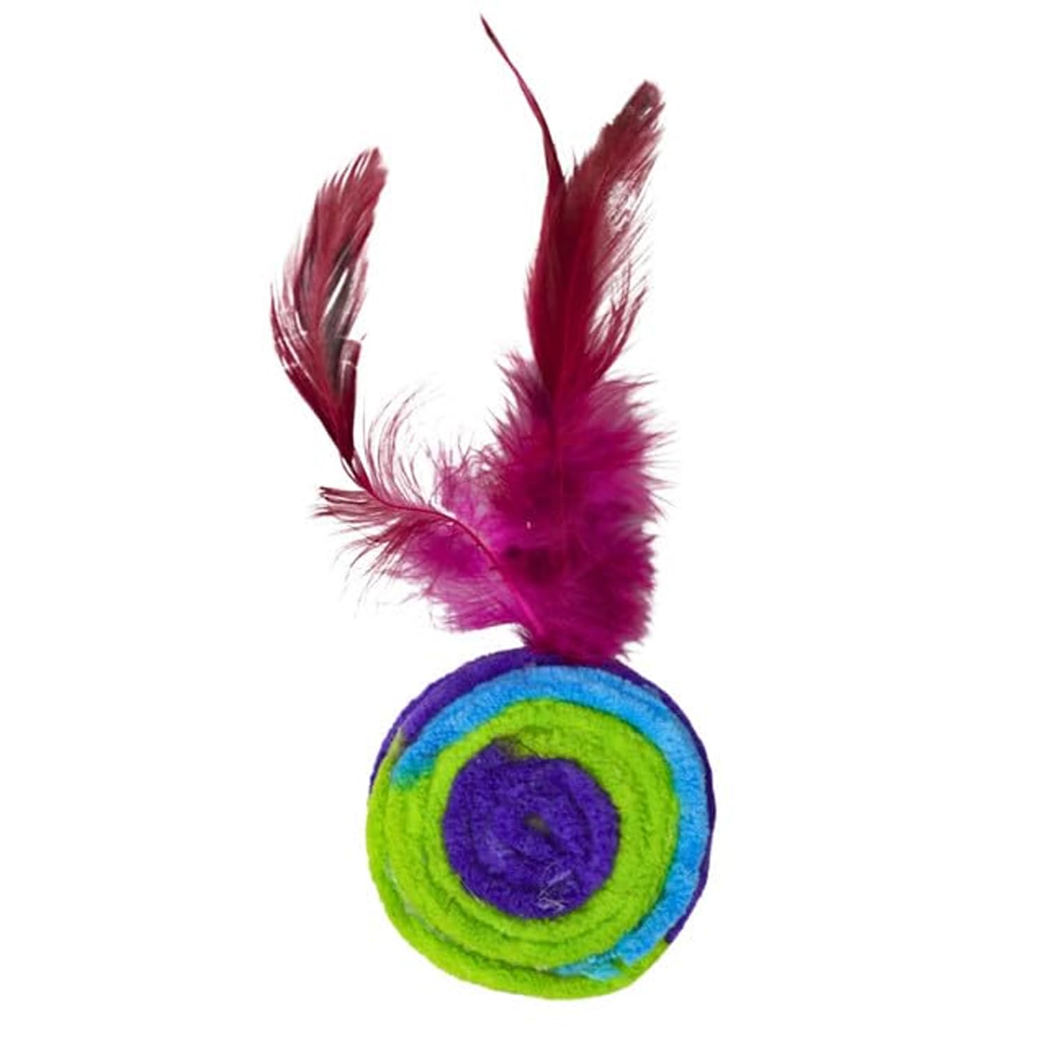 Emily Pets 1Pcs Cat Colorful Rainbow Toys Flutter Balls with Feather and Bells for Indoor Outdoor Kitty Kitten Interactive Playing Chewing Training Chasing Hunting and Exercise