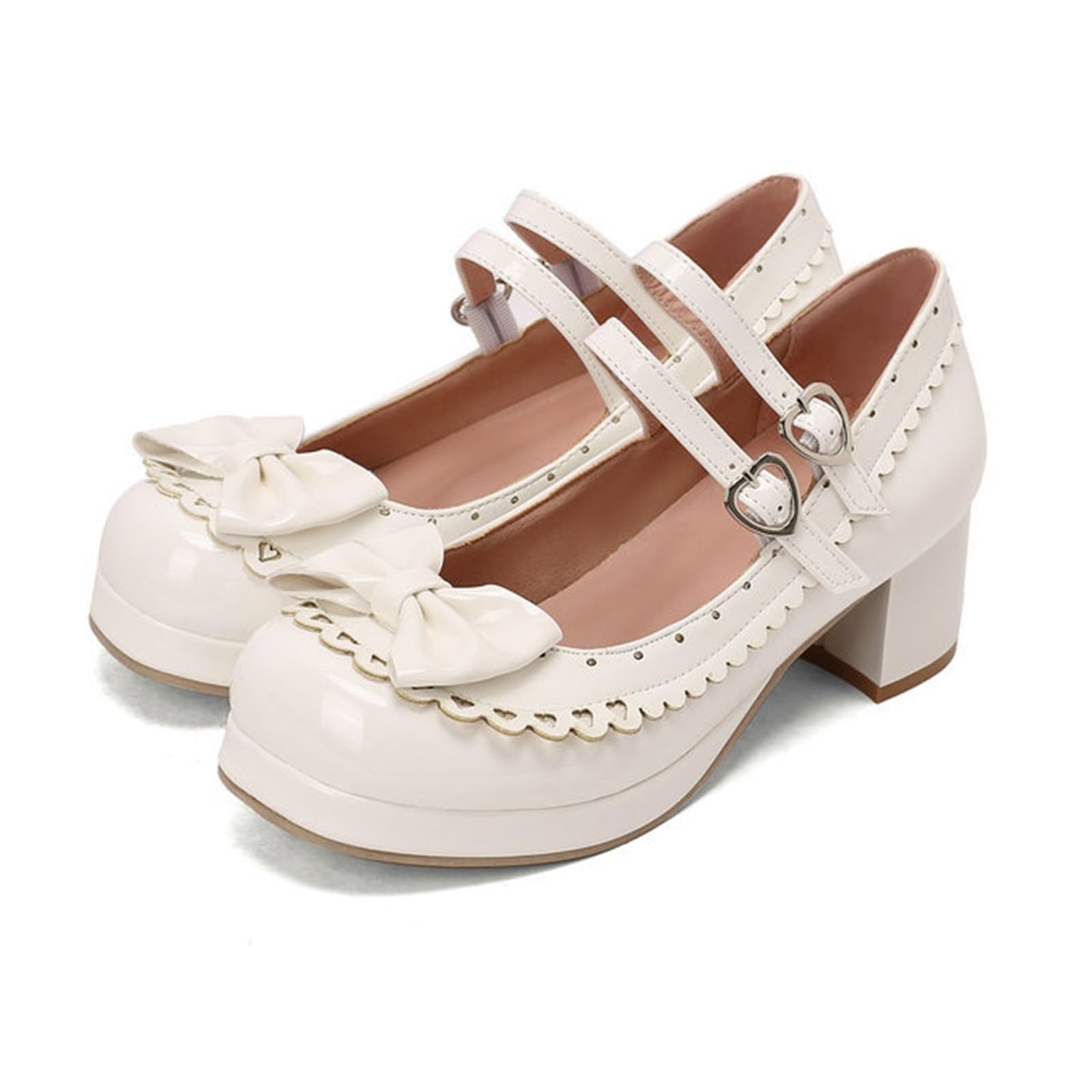 Mary Jane - Scarpe da donna con plateau e tacco a blocco, dolci, Lolita | Scarpe da donna per cosplay, scarpe da ballo con tacco basso, eleganti scarpe in pelle basse per feste