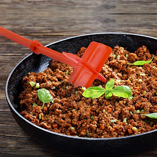 Zulay Kitchen Meat Chopper For Ground Beef And Ground Beef Smasher - Durable Hamburger Chopper, Non-Scratch Meat Masher - Versatile Ground Meat Chopper And Meat Masher Ground Beef (Red) #TOP3