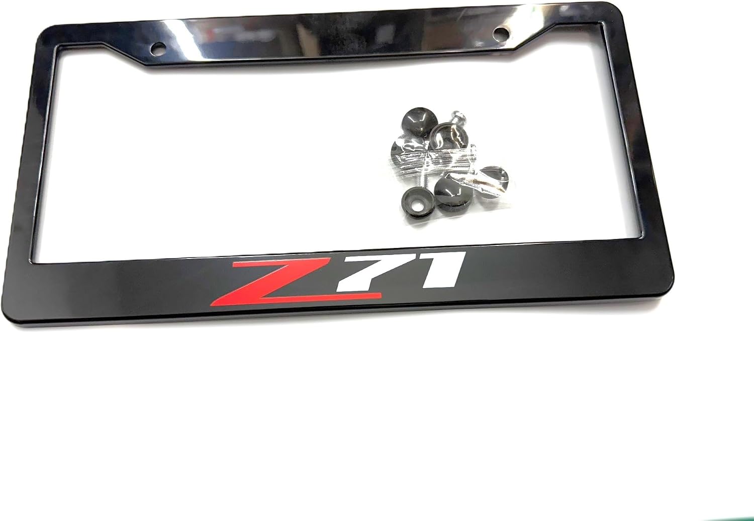 1PC Black Z71 License Plate Frame Tag Cover Holder Mount for Chevy Silverado Sierra Tahoe