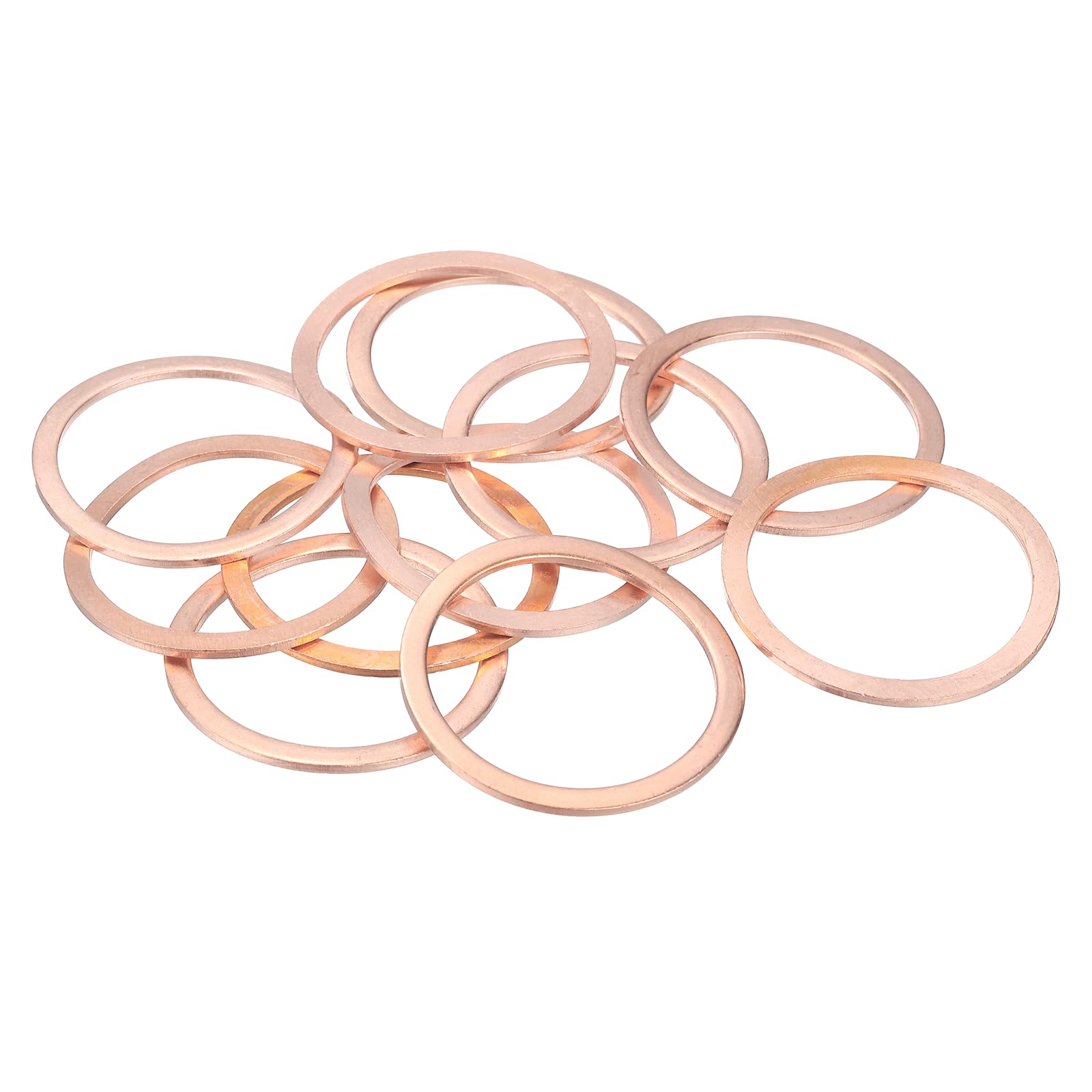 PATIKIL M33 Copper Flat Washers 33mm ID 40mm OD 1.5mm Thick 14 Pcs