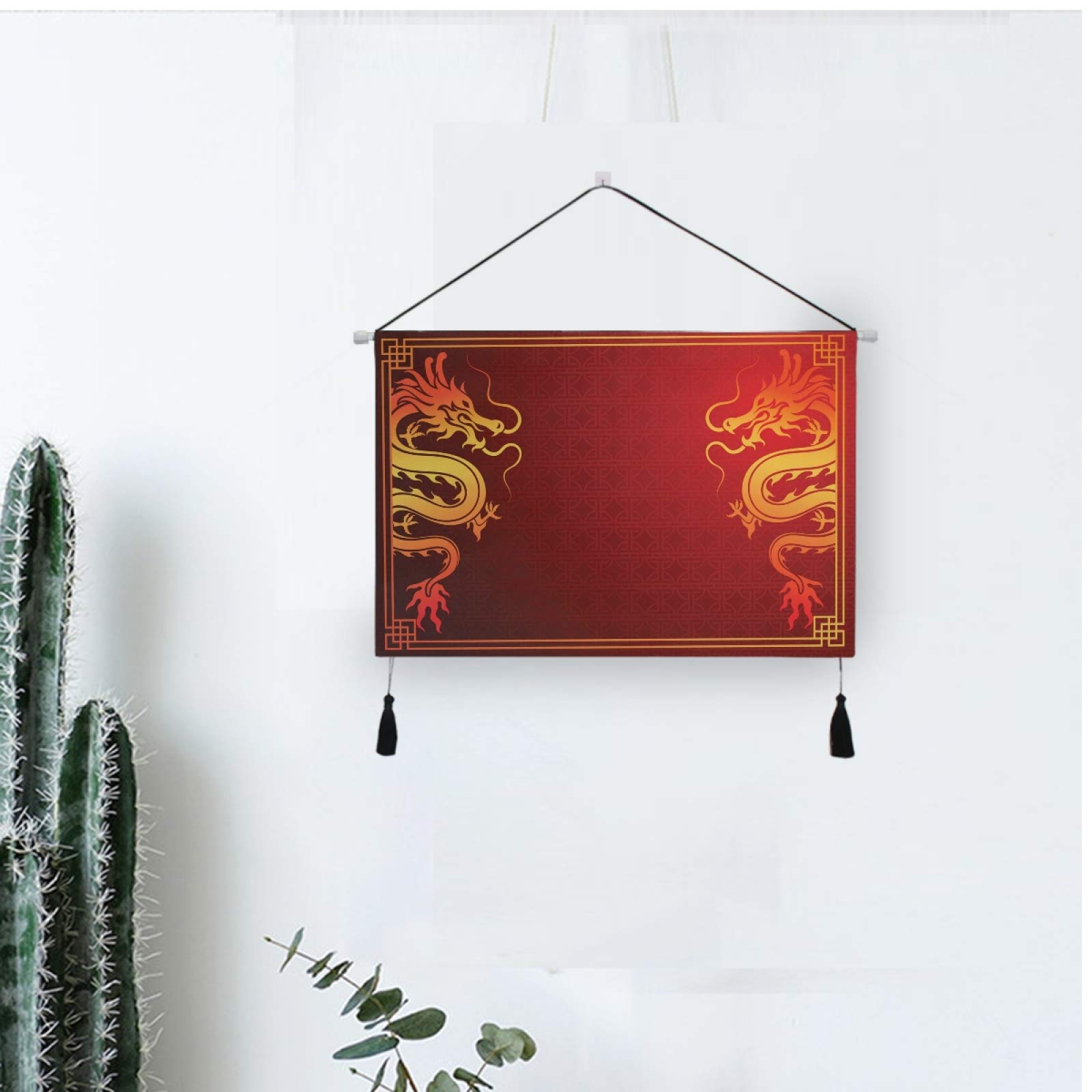 龍タペストリーと掛け軸台コンパクトセット