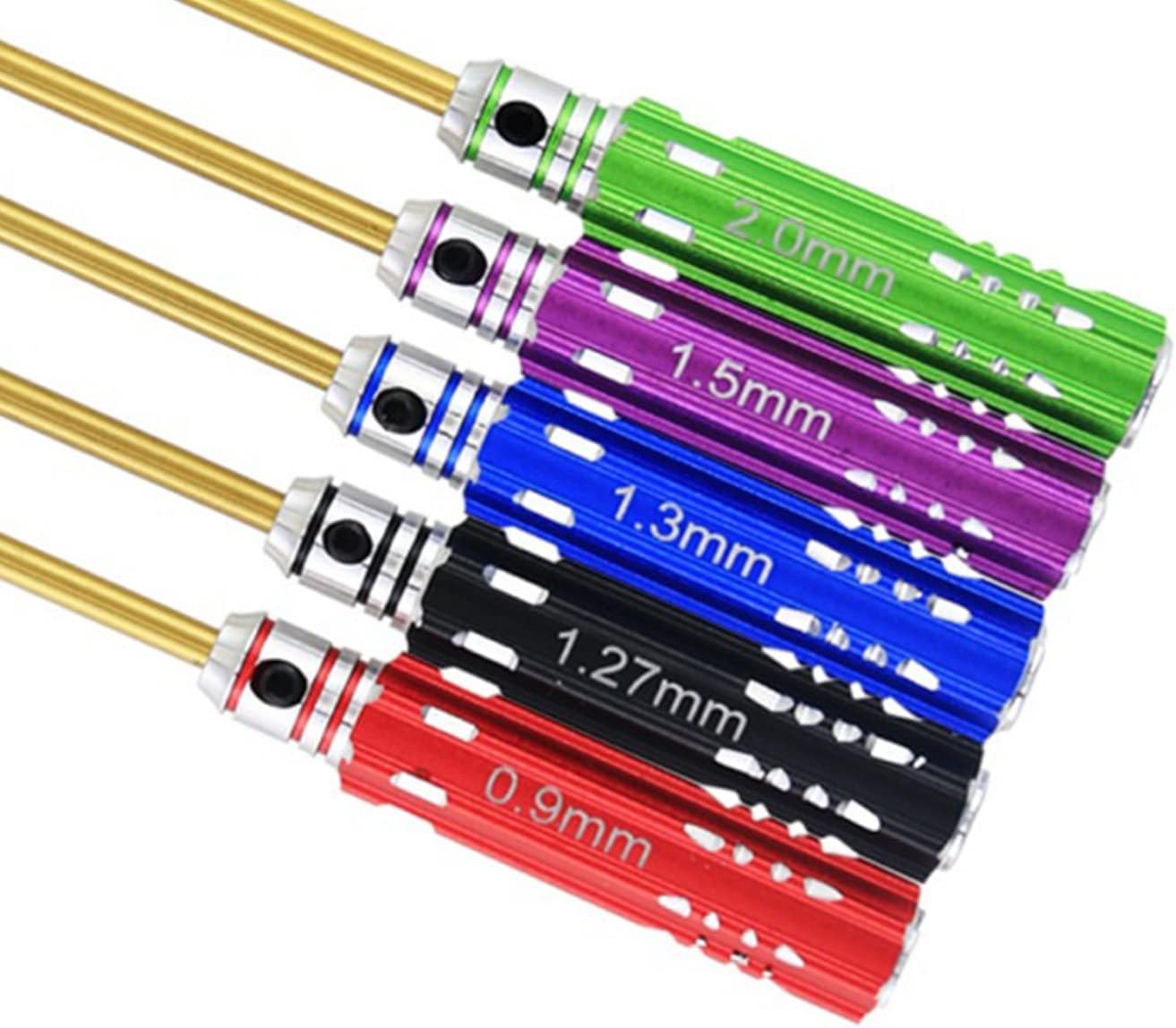 Precision Screwdriver Set 0.9mm 1.27mm 1.3mm 1.5mm 2mm Hex Screw Driver Set HSS Hexagon Wrench Tool Kit 5 Pieces