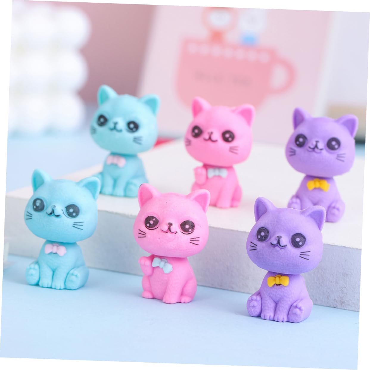48 Cat Shaped Radiergummis Tpr für Schule, Klasse, Kinder, Dekor