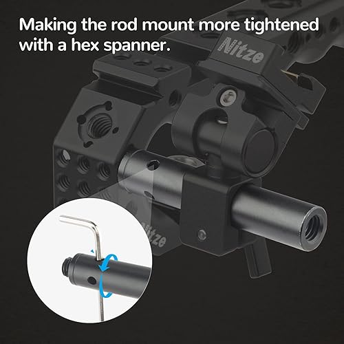 Miniatura 5 de Nitze Varilla de 0.591 in con tornillo de 38 "1 pulgada2 pulgadas3 pulgadas (3 piezas) Varillas de aleación de aluminio de 0.591 in con hilos macho