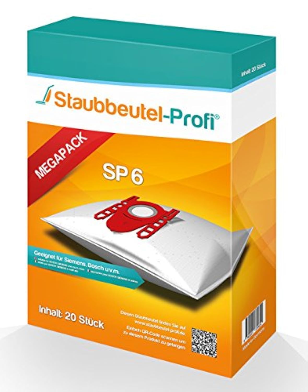20 Sacchetti Per Aspirapolvere SP6 - Compatibili Con Siemens VS06A212, Bosch, Tipo G - Adatti Agli Allergici