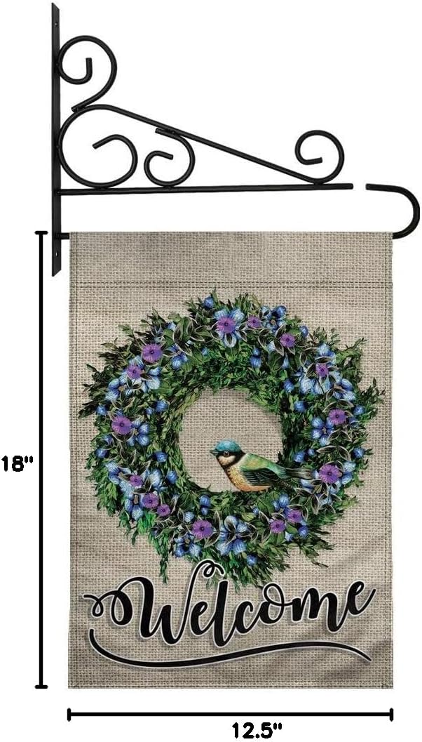 Welcome (Bird) Garden Flag & Wall Mount - 12x18" Double-Sided Thick Durable Polyester Garden Flag & Wall Mount - All Seasons Decor!