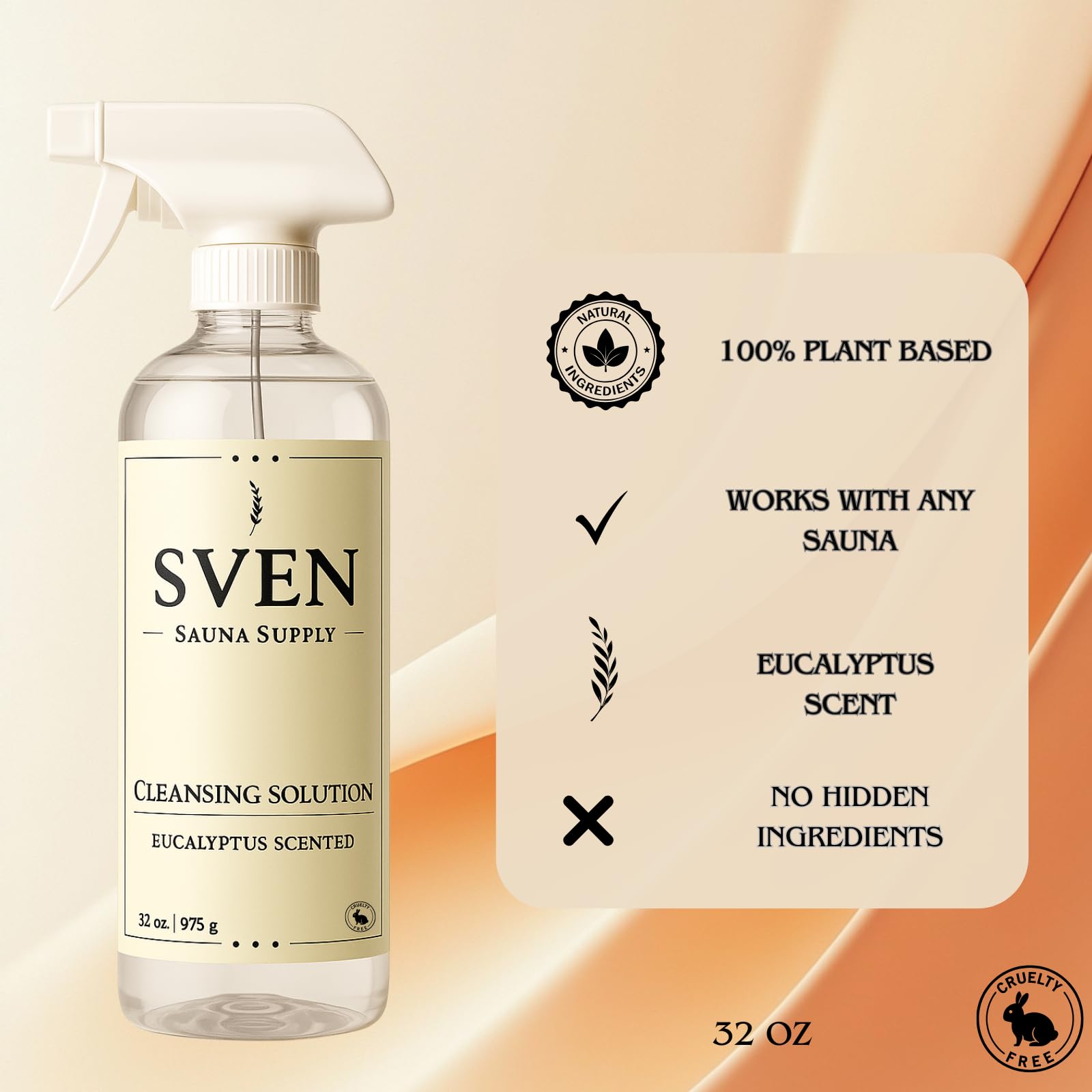 Premium All-Natural Sauna Cleaner with Eucalyptus Scent – Eco-Friendly Wood Conditioner Spray for Traditional & Infrared Sauna Setups- Gentle, Plant-Based Sauna Wood Cleaner