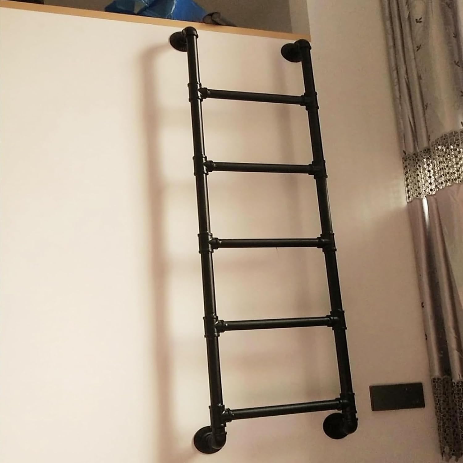 Loft Villa Ladder - 100-300cm - Wall Mounted Step Ladder - Egress Ladder - Basement Window Well Egress Ladder - Entrance Fire Escape Ladder - High Bunk Bed Ladder - (115cm/45in)