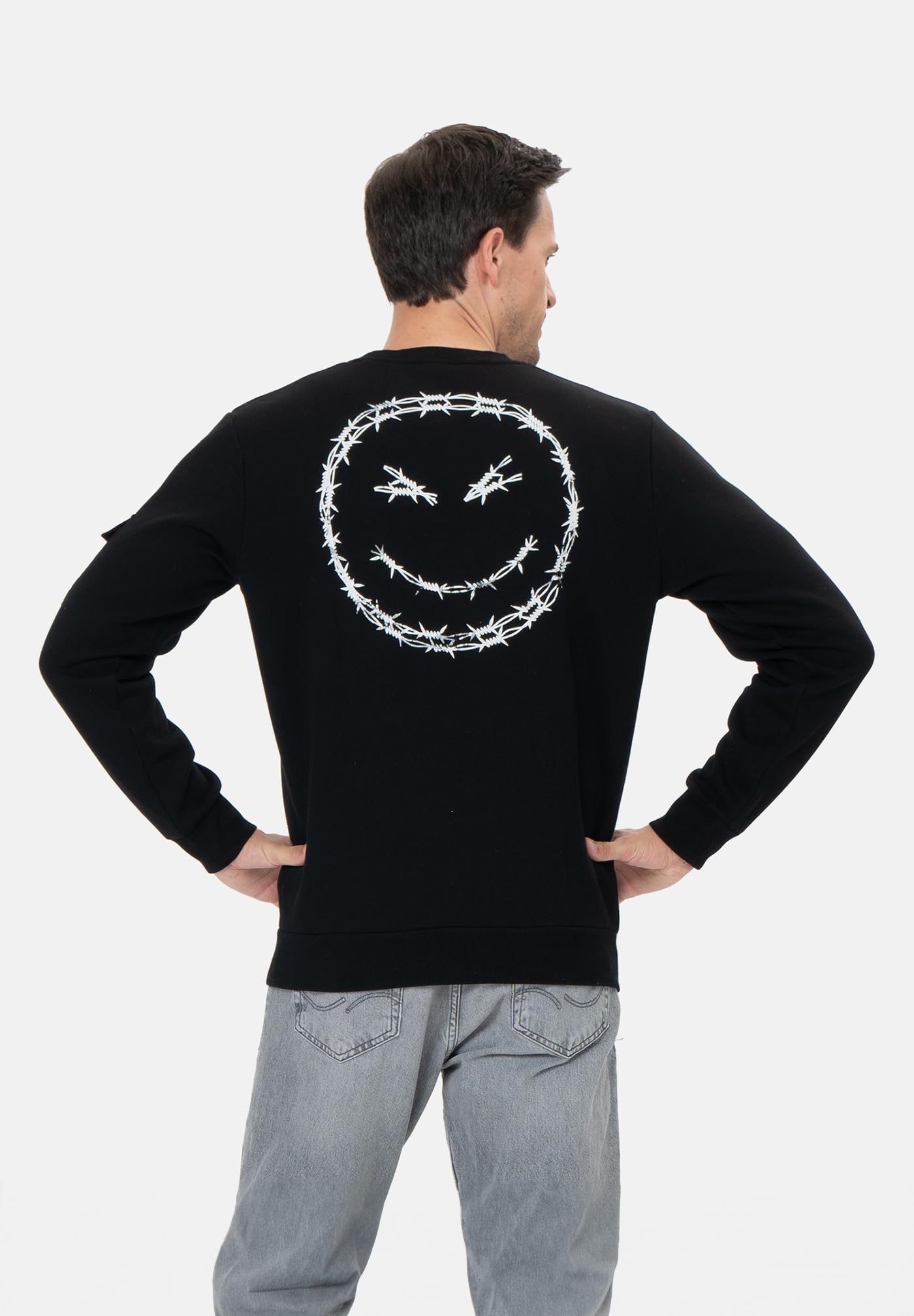 KEY LARGO Męska bluza Kltrip Round, Black (1100), 3XL
