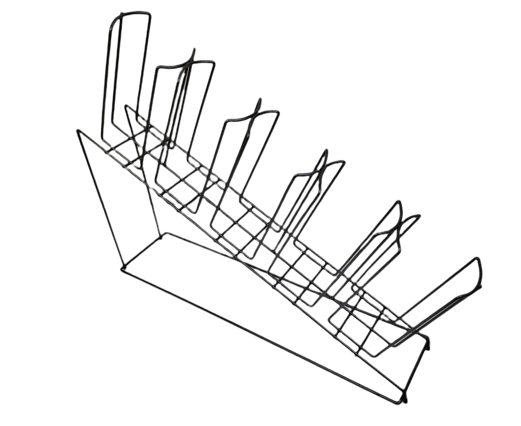 Rattleware Cup and Lid Holder for Home, Kitchen, Or Commercial Use - Space Saving Cup and Lid Organizer for Restaurant - Durable Material - 4 Section Slanted Coated Steel - Cups Not Included (Black)