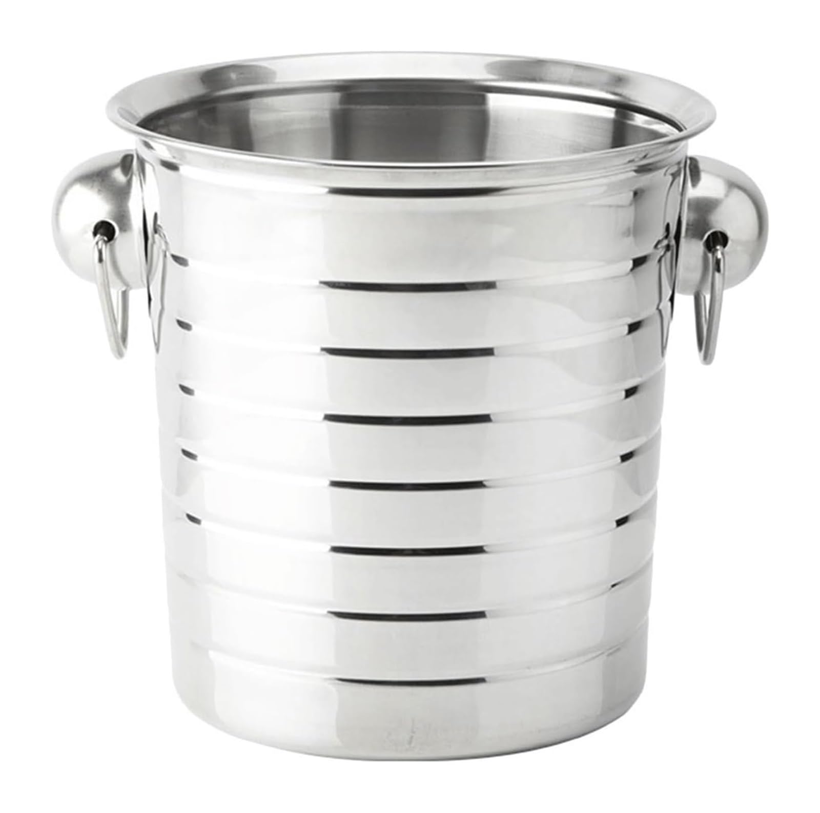 Cubitera, Enfriador de Vino con Cubo Hielo Acero Inoxidable, portátil, 19,5x19,5x14,5 cm, for Botellas champán