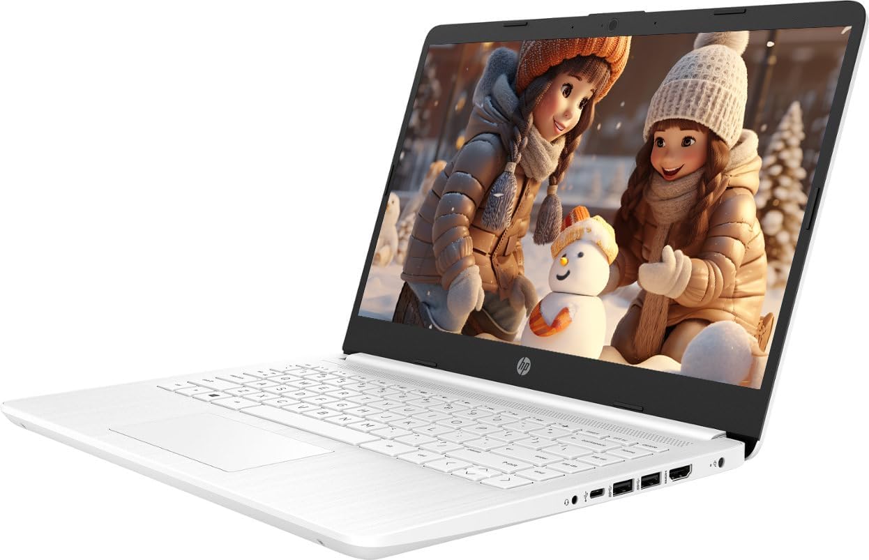 HP 14" Business Laptop Computer, Windows 11 Home 32GB RAM 576GB Storage (64GB eMMC+512GB SD Card), Intel Celeron Quad-core Processor, 1-Year Microsoft Office 365, NLY Earphones, Snowflake White - Image 3