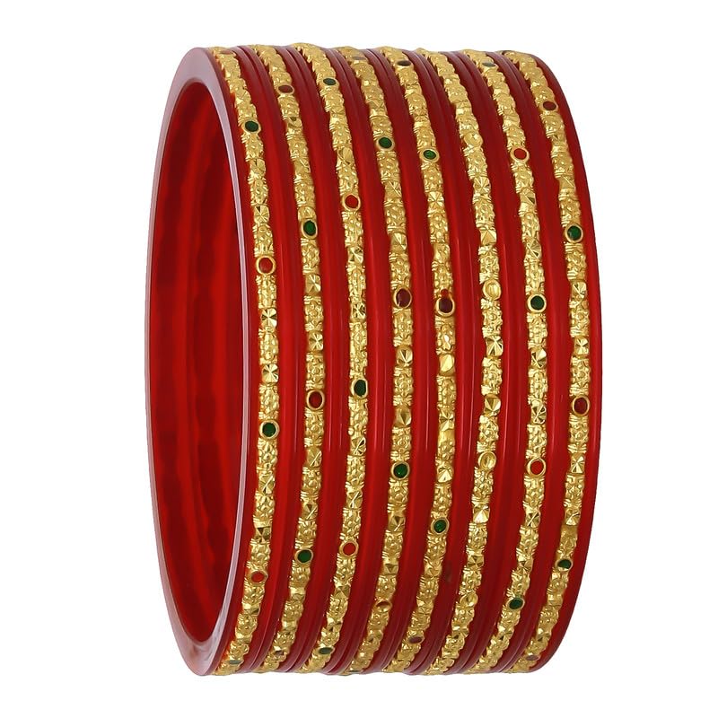 Barrfy Collections Micro Plating New Multicolour Plastic Gold Plated Bangles Set for women 2.8 (Pack of 4 Bangles) (B0CBQ5L6SJ) Amazon Price History, Amazon Price Tracker