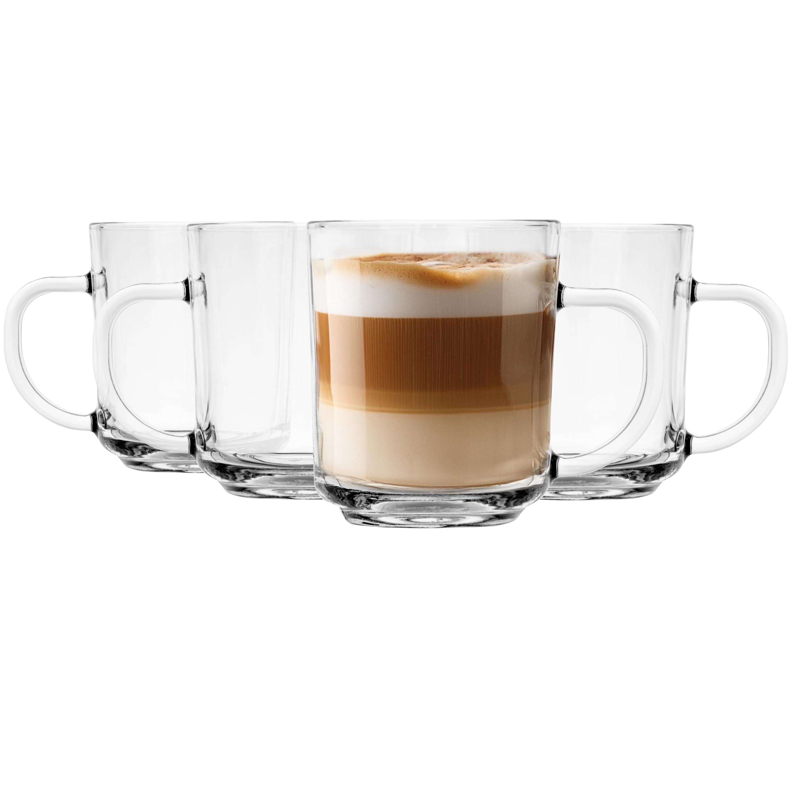 Glasmark Krosno Latte Macchiato Set di 4 bicchieri da tè con manico, bicchieri da dessert per acqua, caffè e vin brulé, 4 x 220 ml