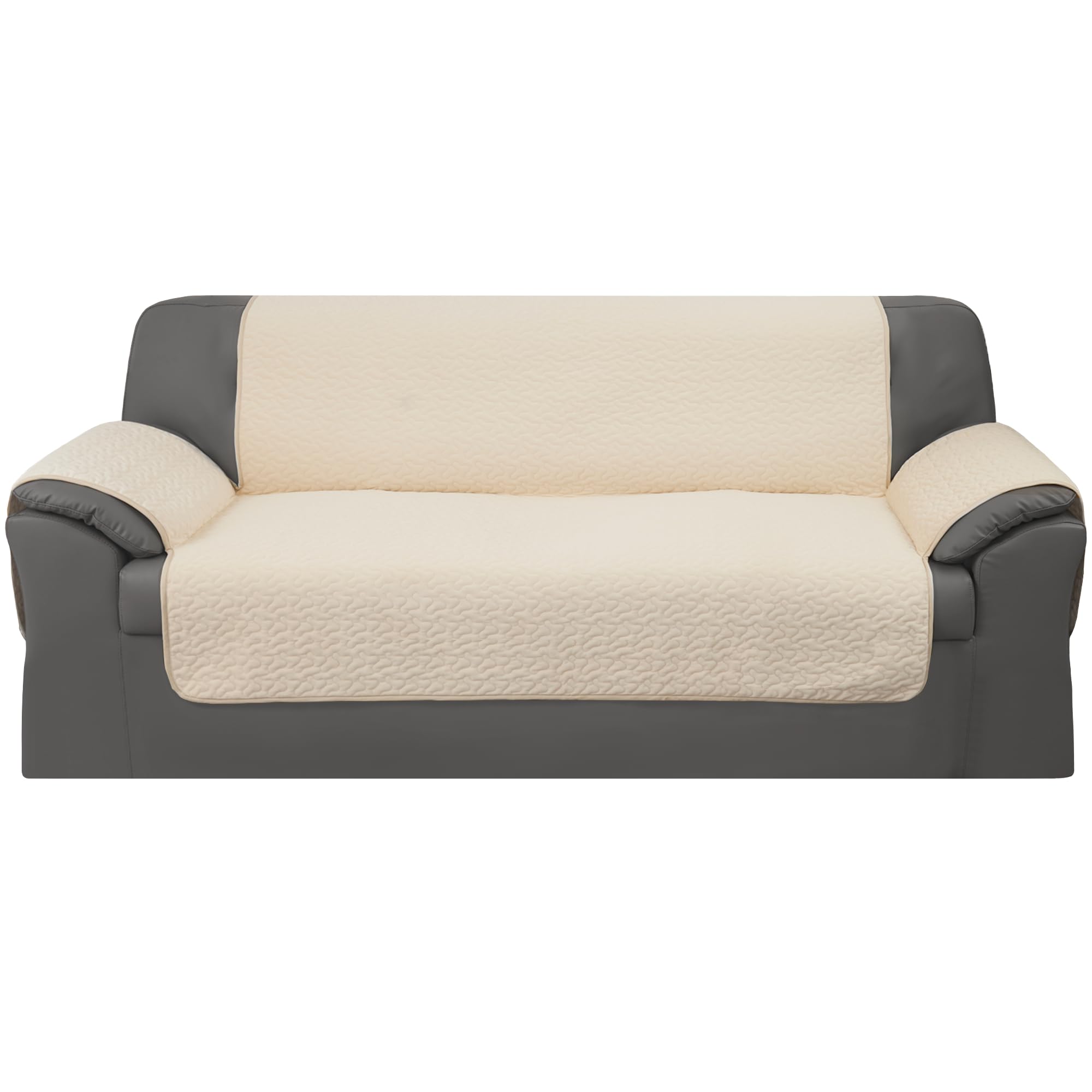GFD Textiles – Sofa Cover 3 Seater 150 cm, Adjustable Sofa Cover, Non-Slip Sofa Liners, Padded Sofa Covers, Durable Sofa Protector for Dogs Cats Pets (3 Seater, Beige)