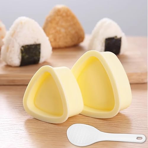 DIMVKA Onigiri Mold, 2 Pack Rice Ball Mold, Triangle Sushi Maker Press (Large & Small), Non Stick Sushi Rice Making Kit - 2 Pack